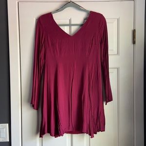 Maroon lace up dress